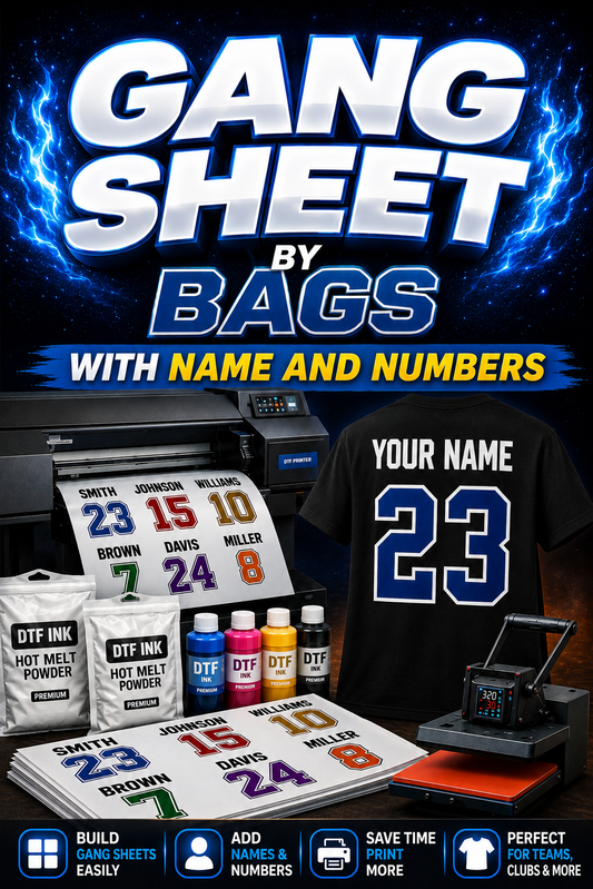 Gang Sheet by BAGS with Name & Numbers