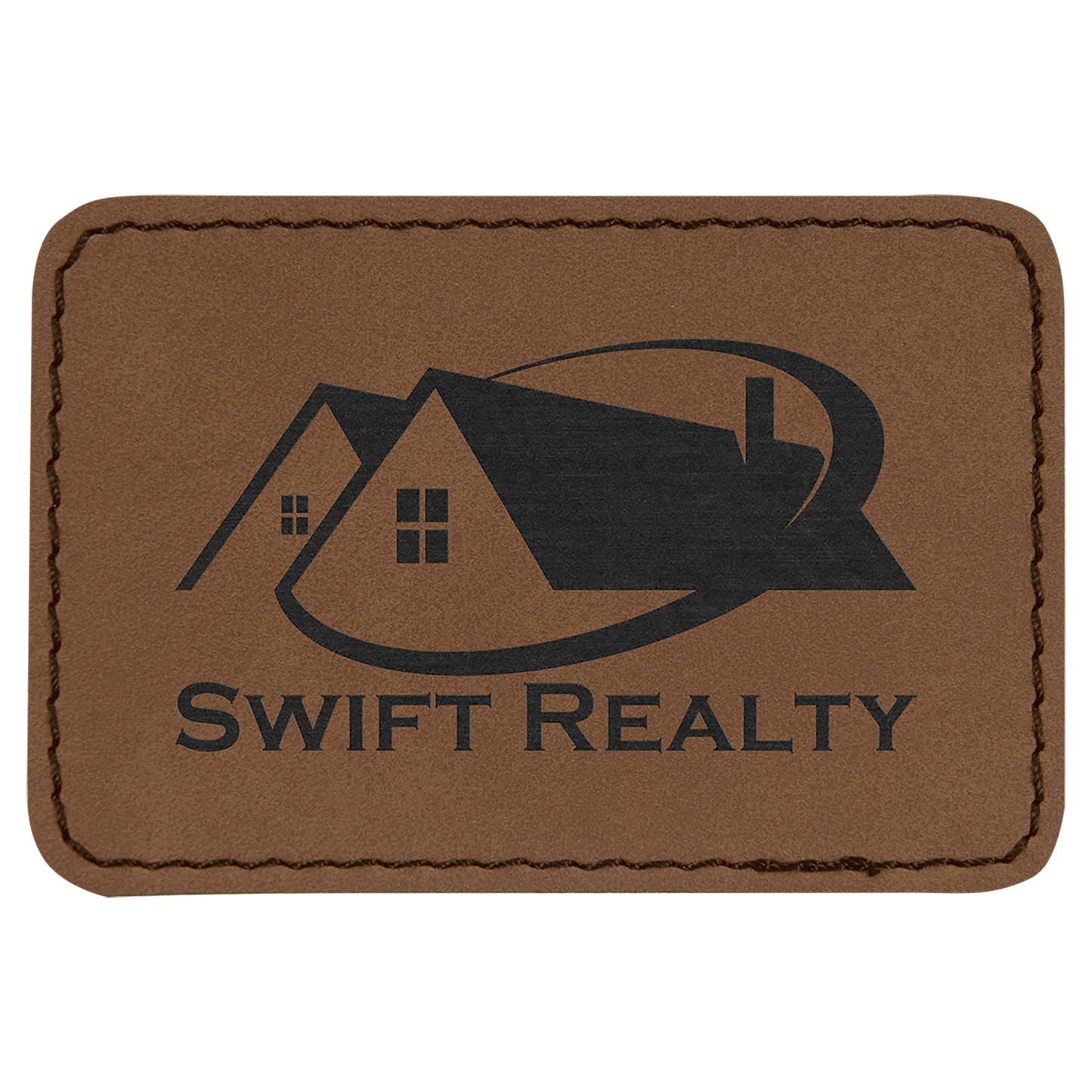 3"x2" Rectangle Leatherette Patch with Adhesive