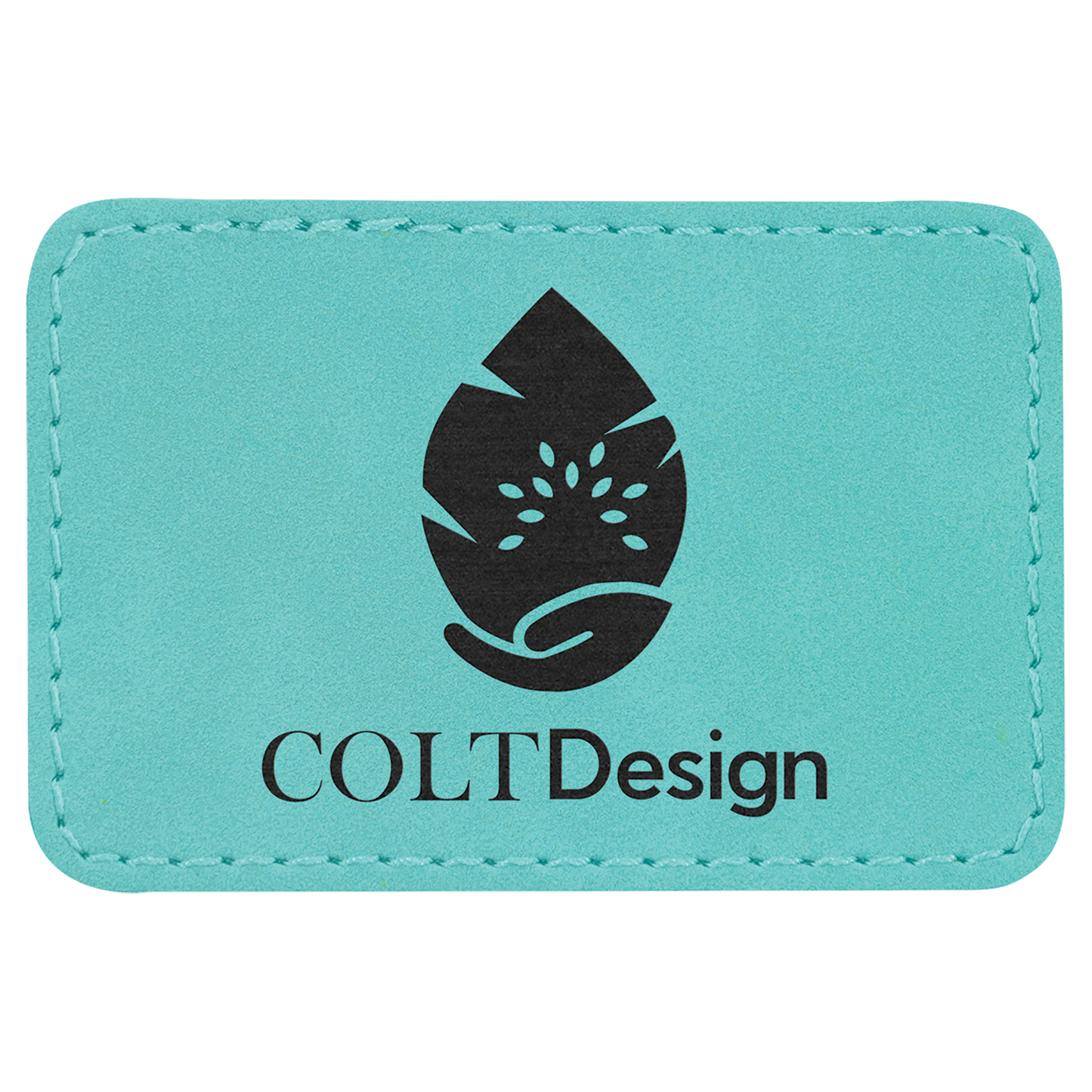 3"x2" Rectangle Leatherette Patch with Adhesive